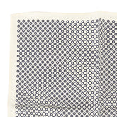 Ivory White Mini Circle Silk Pocket Square 32cm